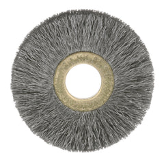 Osborn 11019 Small Diameter Wheel Brush, 1-1/2 in Dia Brush, 7/32 in W Face, 0.014 in Dia Crimped Filament/Wire, 3/8 in Arbor Hole