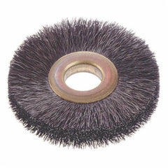 Osborn 11019 Small Diameter Wheel Brush, 1-1/2 in Dia Brush, 7/32 in W Face, 0.014 in Dia Crimped Filament/Wire, 3/8 in Arbor Hole