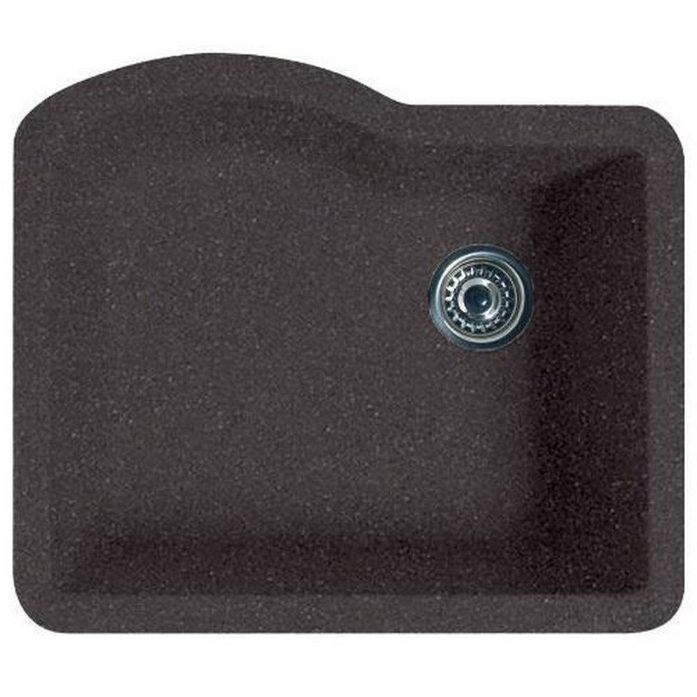 Swan Corporation QU02522SB.077 24 x 21 in. No Hole Composite Single Bowl Undermount Kitchen Sink in Nero