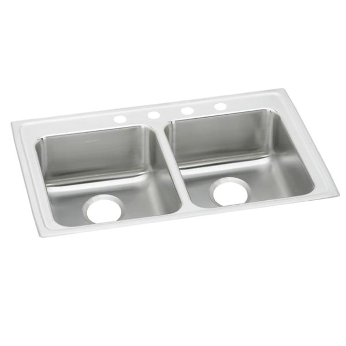 Elkay LRAD3319453 Lustertone Classic Stainless Steel 33 x 19-1/2 x 4-1/2, 3-Hole Equal Double Bowl Drop-in ADA Sink