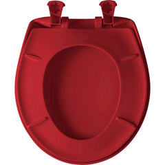Bemis 200SLOWT 153 Round Plastic Toilet Seat in Red with STA-TITE Seat Fastening System, Easy Clean and Whisper Close