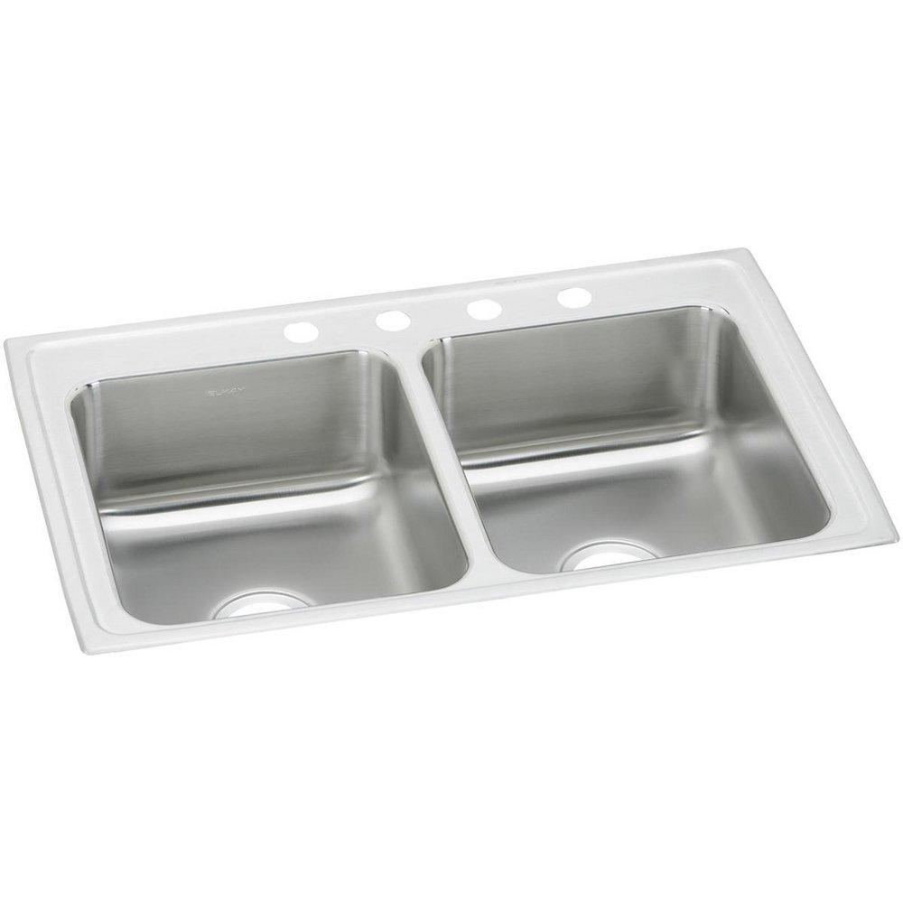 Elkay PSR33221 Celebrity 33 x 22 x 7-1/2 1-Hole Equal Double Bowl Drop-in Sink