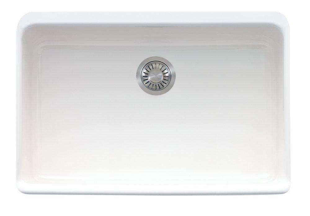 Franke MHK110-28WH Manor House 27-5/8 x 19-3/4 in. Fireclay Single Bowl Farmhouse Kitchen Sink in White