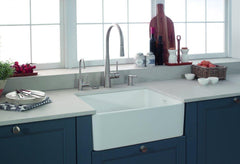 Franke MHK110-28WH Manor House 27-5/8 x 19-3/4 in. Fireclay Single Bowl Farmhouse Kitchen Sink in White