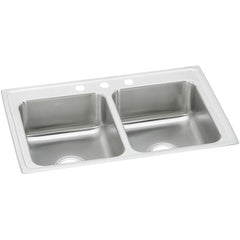 Elkay PSR33193 Celebrity 33 x 19-1/2 x 7-1/8 Equal Double Bowl Drop-in Sink