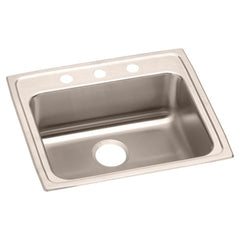 Elkay LRAD2219603 Lustertone Classic 18 Gauge Stainless Steel 3 Hole Single Bowl Drop-in Sink