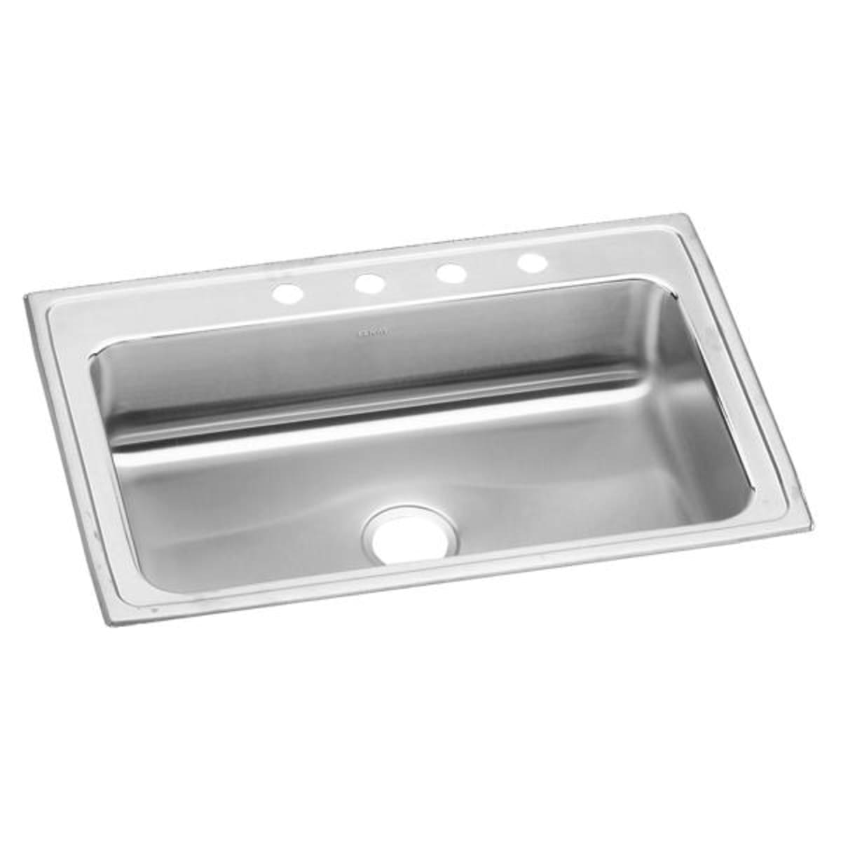 Elkay LRS33224 Lustertone Classic Stainless Steel 33 x 22 x 7-5/8 Single Bowl Drop-in Sink