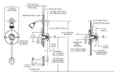 Moen L2363 Posi-Temp Tub Shower Faucet Wall Mount 1/2 Inch CC