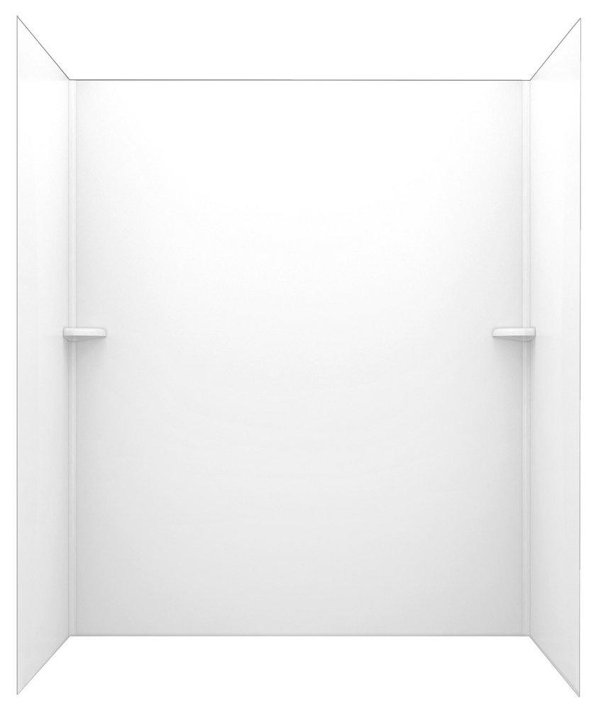 Swan Corporation SK363672.010 72 x 36 x 36 in. Swanstone Solid Surface Shower Wall Kit in White