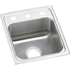 Elkay LRAD1517652 Lustertone 15 x 17-1/2 in. 2 Hole Stainless Steel Drop-Bar Sink