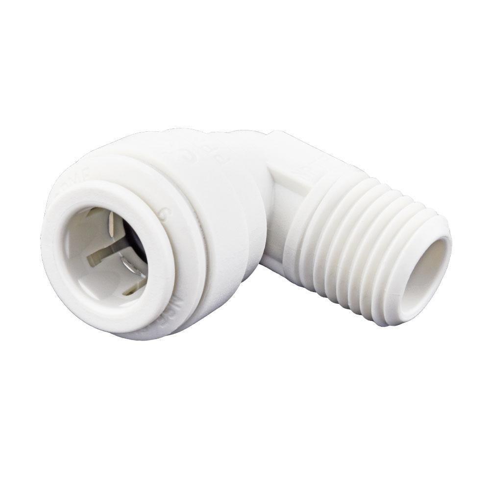 John Guest PP481222W 3/8 x 1/4 in. FNPT Fixed Reducing Polypropylene and EPDM 90 Degree Bulk Elbow