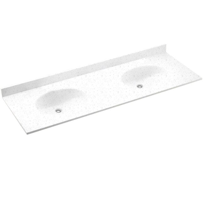 Swan CH022732B.035 Vanity Top 22-1/2X73 Arctic Gran Dbl Bwl