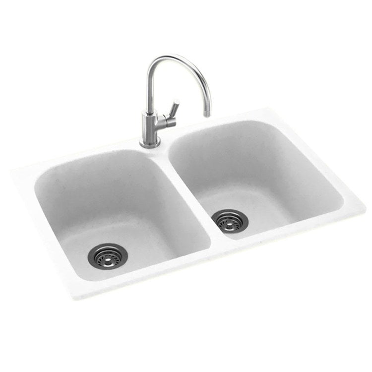 Swan surfaces KS02233LB.011 SINK 33X22 1HL DBL BWL KSLB-3322 Tahiti WHT