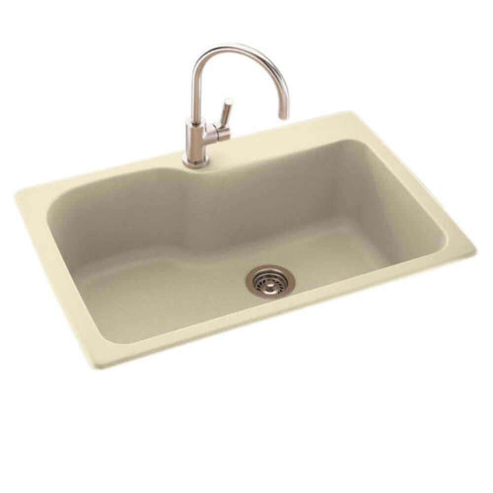 SWAN SURFACES KS03322SB.037 SINK 33X22 1HL SGL BWL KSSB-3322 BONE