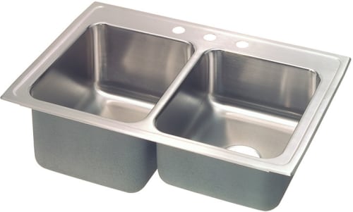 Elkay STLR3322L2 Sink 33X22 2HL Double Bowl 18 GA. TYP 304 SS