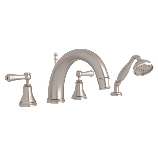 Rohl U.3648LSP-STN Tub Fct 4HL Georgian Era Deck Mnt C-Spout