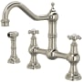 ROHL U.4755X-PN-2 Sink Fct Bridge Crss Hdls W/Spray