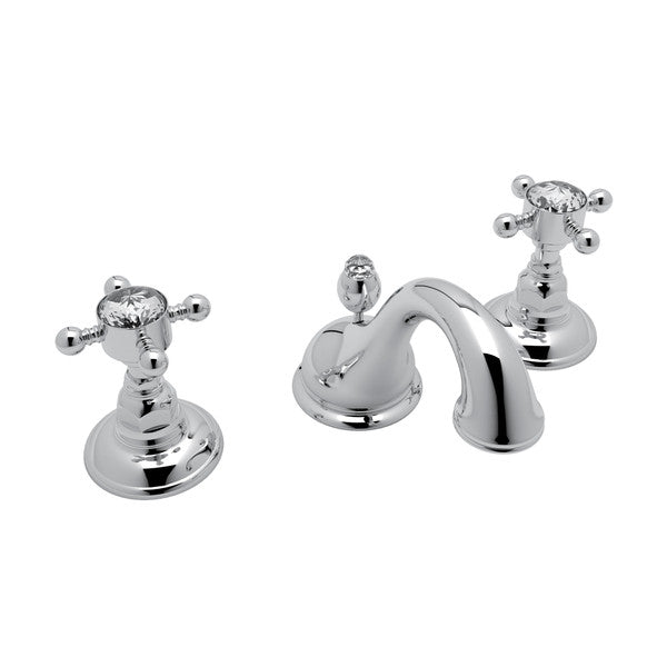 ROHL A1408XCAPC-2 LAV FCT C-SPOUT WIDESPREAD W/SWAROVSKI CRSS