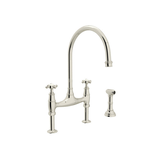 ROHL U.4718X-PN-2 SINK BRIDGE 2-CRSS HDLS W/SPRAY