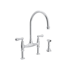 ROHL U.4719L-APC-2 SINK FCT BRIDGE W/MTL LVR HDLS & SPRAY