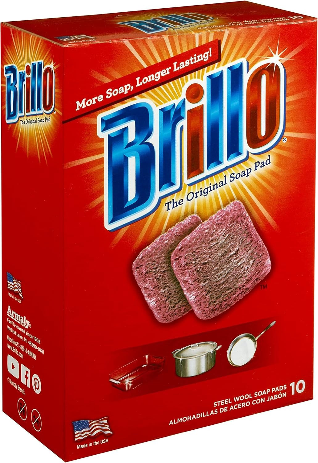 BRILLO Brillo 23310 Original steel wool soap pads 10 count pack