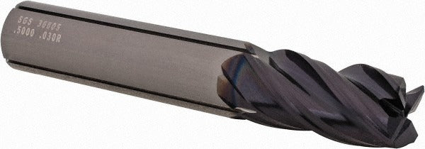 KYOCERA SGS PRECISION TOOLS Sgs 36805 Corner Radius End Mill 1/2 in 4 Flute Carbide