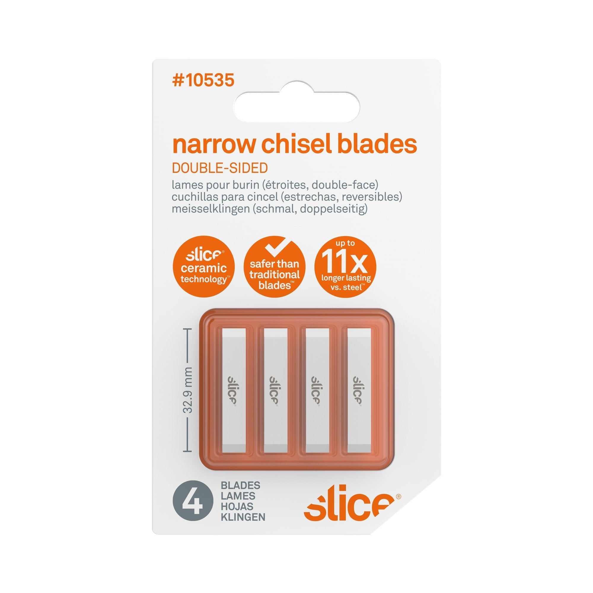 SLICE Slice 10535 Chisel Blade Narrow Double-Sided Pack of 4