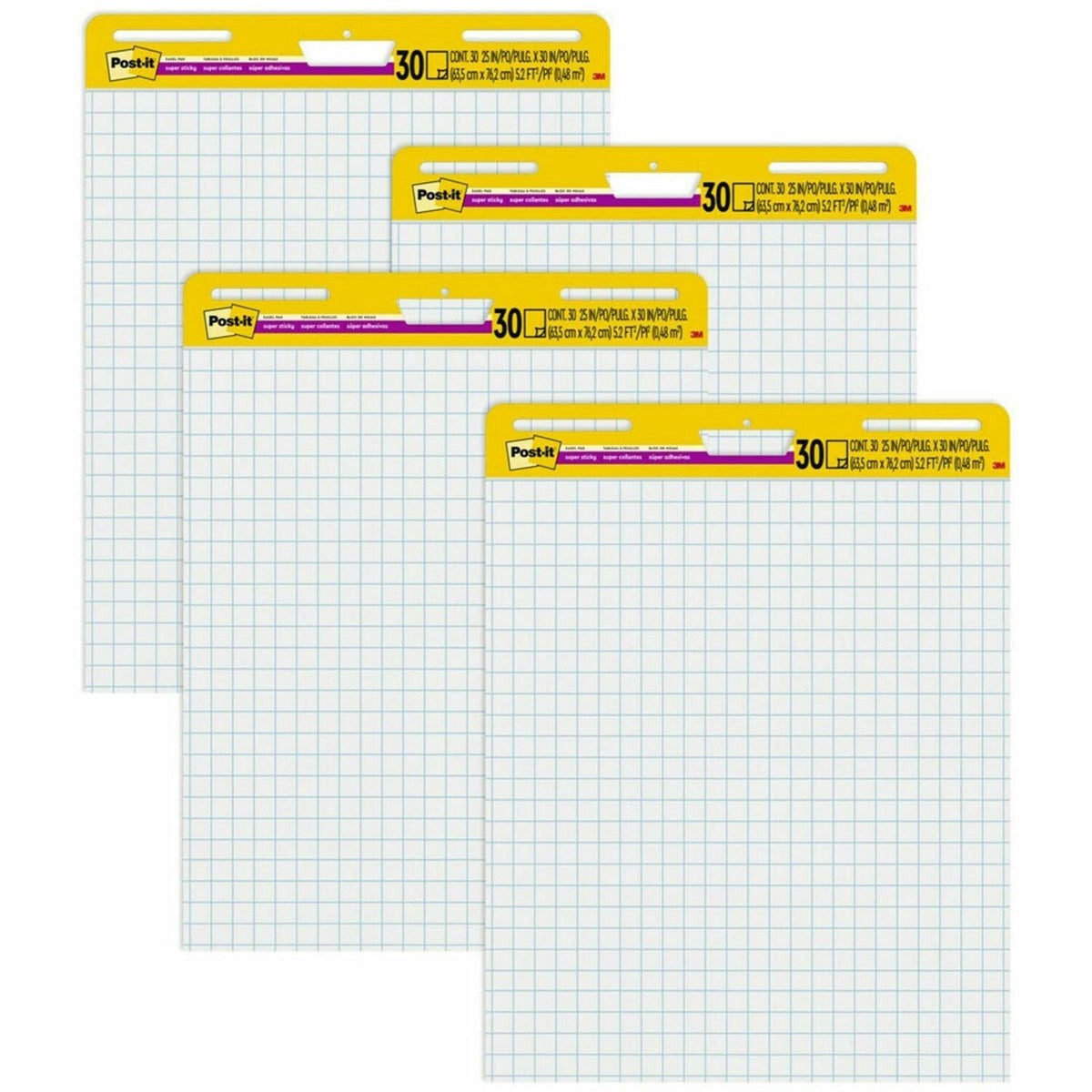 3M 3M MMM560VAD4PK Post-it Self-Stick Easel Pad Value Pack 25 x 30 4 Pads