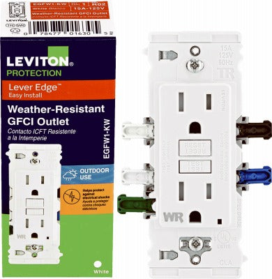 LEVITON Leviton R02-EGFW1-0KW Weatherproof Gfci Outlet 15A 125V