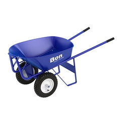 Bon Pro Plus 19-105 Roofer's Barrow - 6 Cu Ft Steel Tray - Double Wheel Flat Free