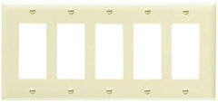 Pass & Seymour TP265I Wall Plate 5G Decorator Nylon Standard Ivory