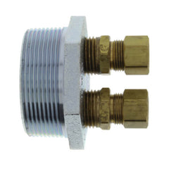 R.W. Beckett 14470 2 NPT x 1/2 x 1/2 3-Way Tap Duplex Tank Bushing w/ Male Compression Fitting