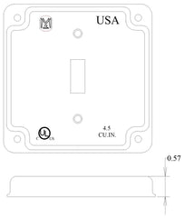 Mulberry Metal Products 11401 4 in Steel Single Toggle Switch Cover