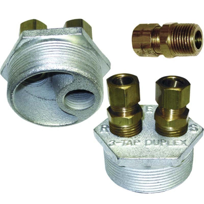 Beckett 14468 2 in NPT 3-Way Tap Duplex Tank Bushing