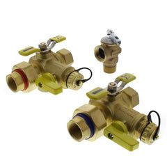 Webstone H-40443WPR 3/4 IPS Isolator E-X-P Tankless Water Heater Service Valve Kit w/ 150 PSI Pressure Relief Valve