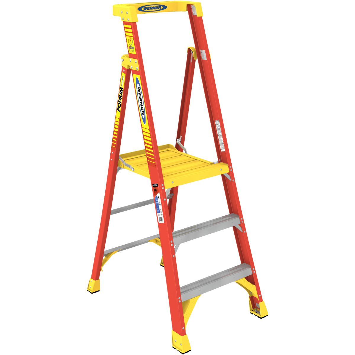 WERNER Werner PD6203 3-step Fiberglass Step Ladder Type Ia 300 Lb
