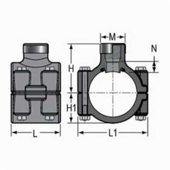 Spears 867-416SR 4X3/4 PVC CLAMP SADDLE SRFPT EPDM ZN BL