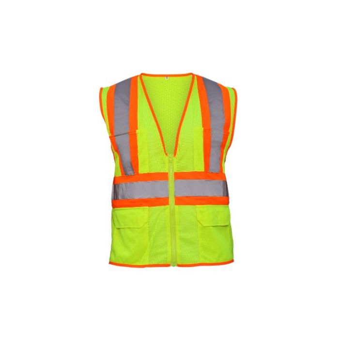 SAS Safety 690-2112 Flame Retardant Safety Vest Class 2 Yellow with 2 Inch Reflective Contrasting Trim 3X-Large