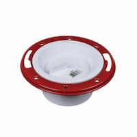 Oatey 43533 Level Fit Closet Flange with Test Cap 3 inch or 4 inch PVC Long Pattern Closet Flange