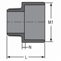 Spears 836-251 2X1-1/2 PVC Red Male Adapter MPTXSOC