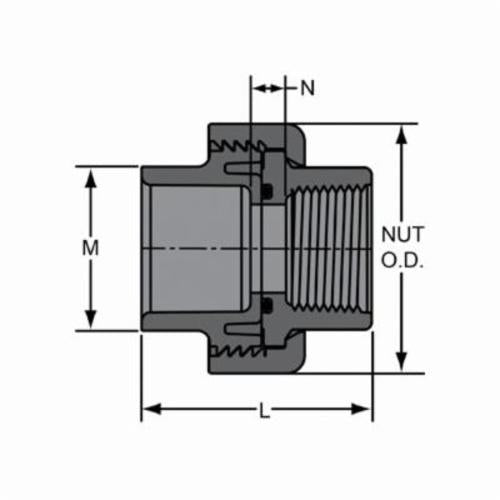 Spears 8059-007 3/4 PVC Union 2000 SOCXFPT FKM