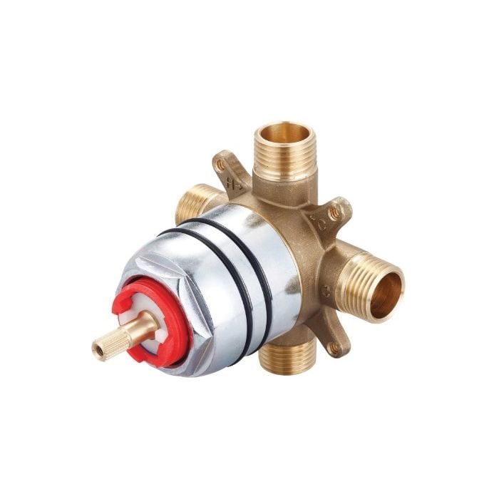 Pioneer P-2400B Chrome-Plated Rough Brass Pressure-Balancing Tub/Shower Valve, 1/2 inch, CC x IPS