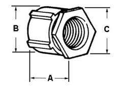 Bridgeport 1125 Coupling, Conduit, Three-Piece, Malleable Iron, Size 1 1/2 Inch