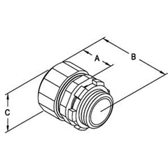 Bridgeport 3004 1-1/2 Steel Rigid Compression Connectors