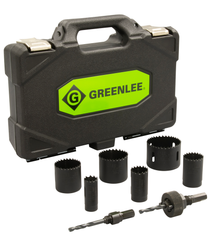 Greenlee 830 Electrician's Bi-Metal Hole Saw Kit, 1/2 - 2 Conduit Sizes, with Case