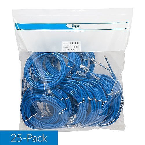 ICC Icc ICPCSF03BL Cat6 Clear Boot Patch Cord Blue 25pk