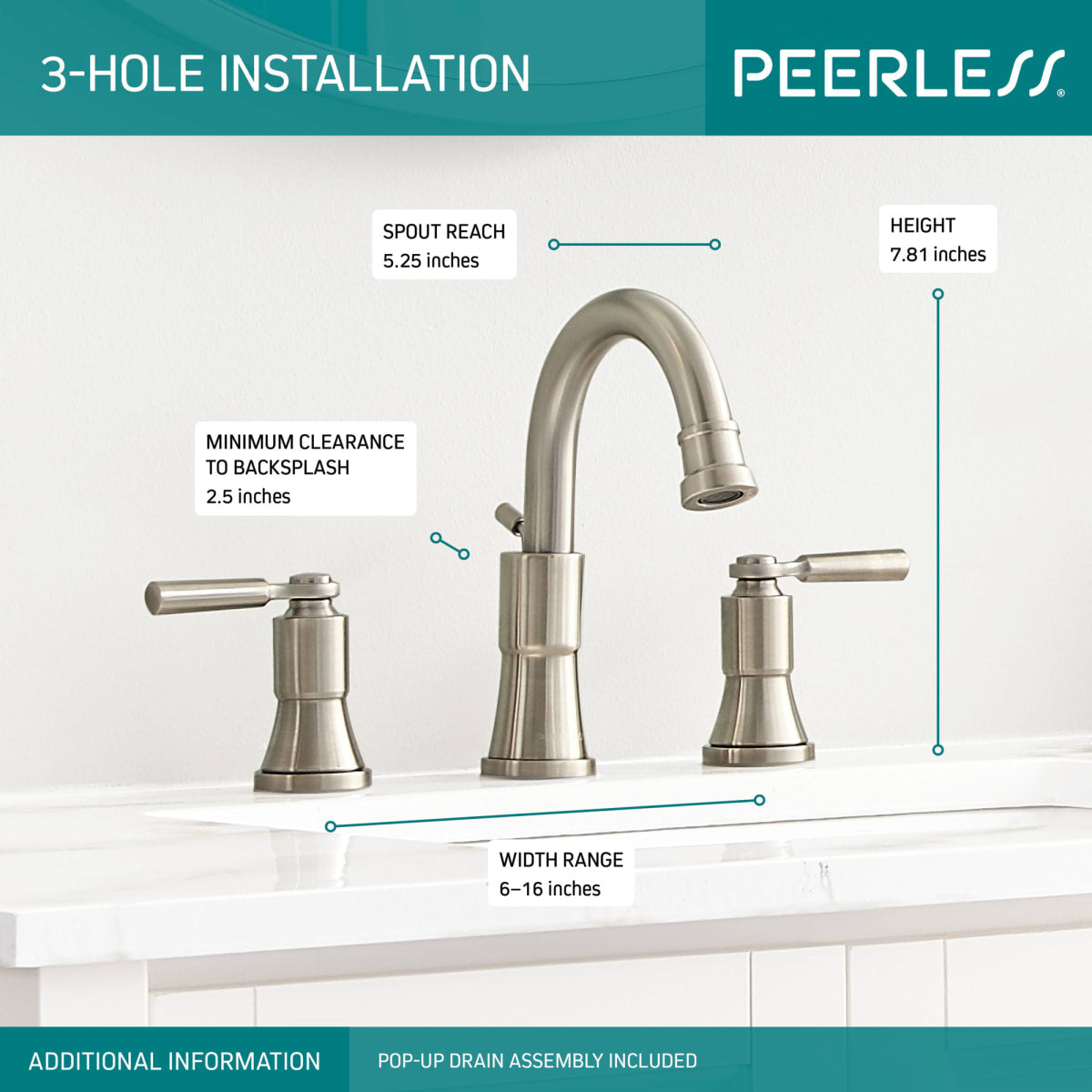 PEERLESS FAUCET P3523LF-BN BATH & KITCHEN FAUCETS