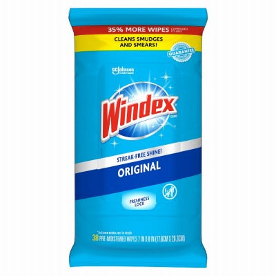 SC JOHNSON S C Johnson Wax 00296-WINDEX Windex Glass Wipes 38 Count