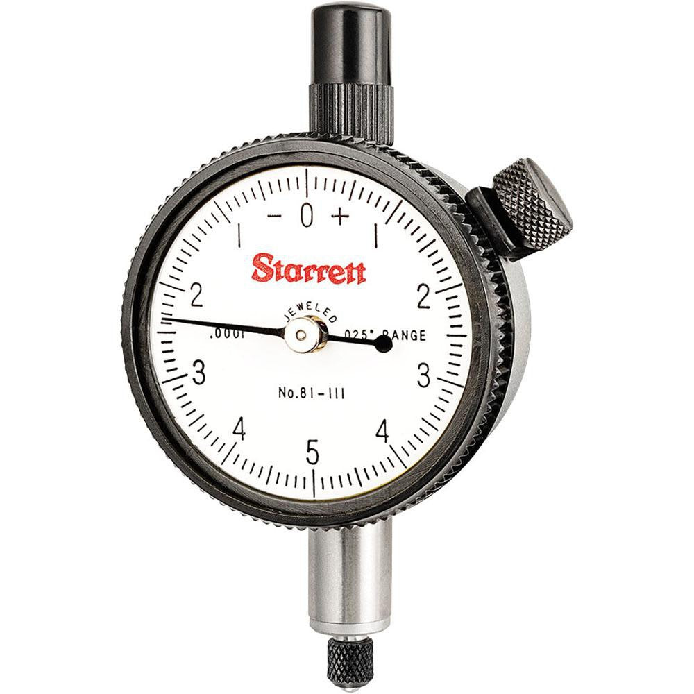 STARRETT Starrett 53378 Dial Drop Indicator 0.025 in Range Lug Back
