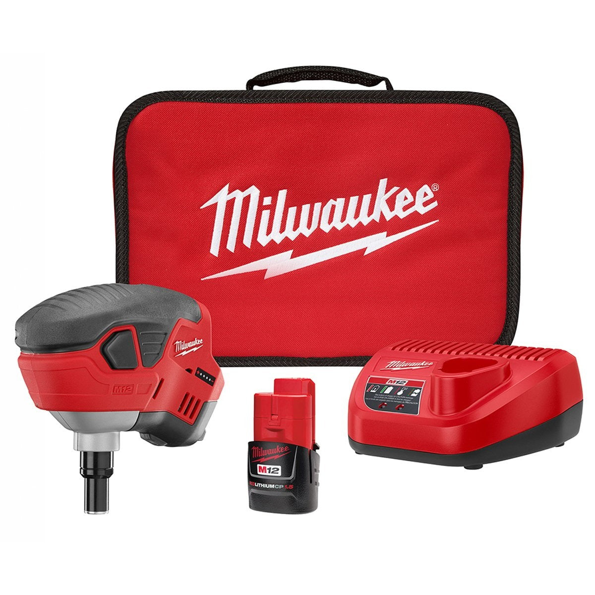 MILWAUKEE MILWAUKEE 2458-21 M12 Cordless Lithium-Ion Palm Nailer Kit